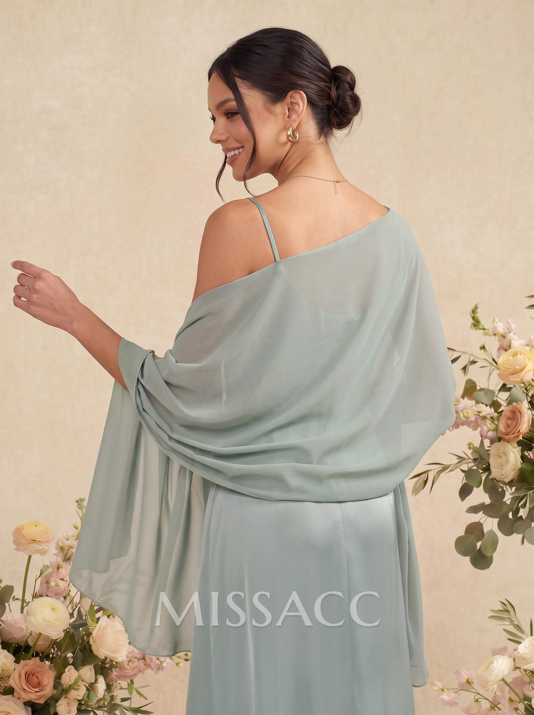 Chiffon Open Front Special Occasion Wedding Wrap &Shawl