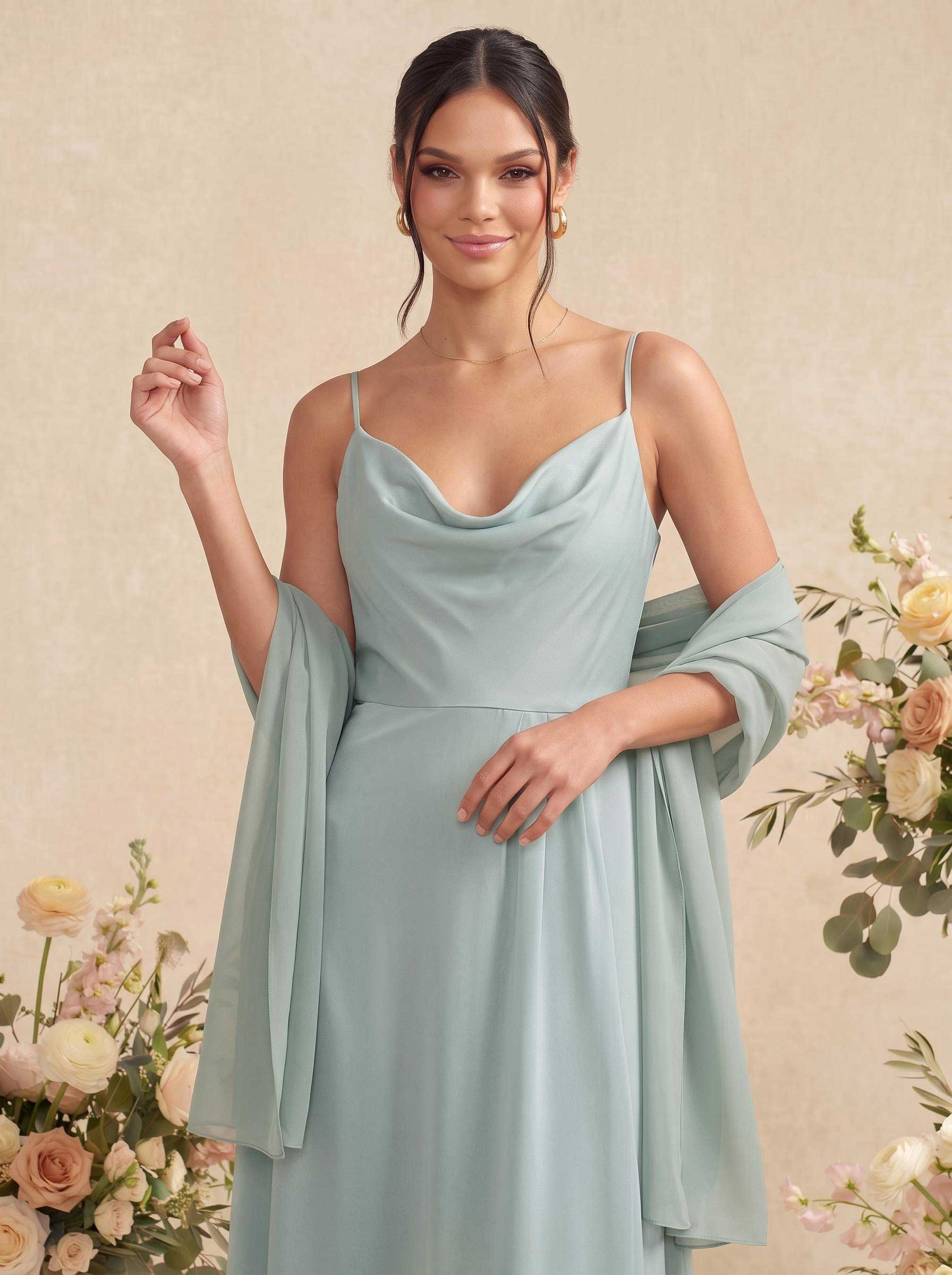 Chiffon-Hochzeitswickel Und Schal Mit Offener Vorderseite Für Besondere Anlässe