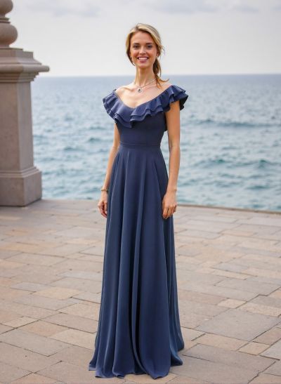 Off-The-Shoulder Elastic Satin A-Line Bridesmaid Dresses