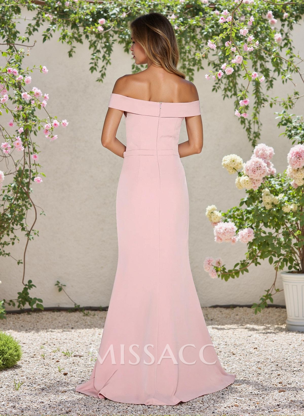 Trumpet/Mermaid Off-The-Shoulder Elastic Satin Bridesmaid Dresses With Split Front