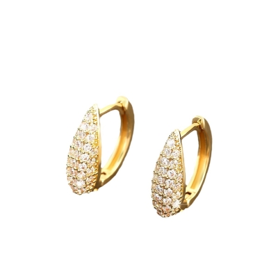 Light Luxury Rhinestone Hoop Earrings