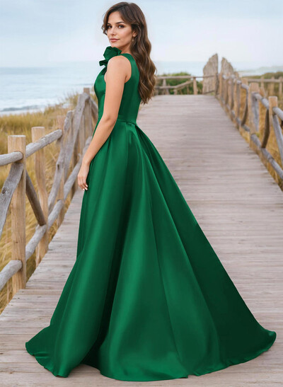 Elegant Ruffled Floral One-Shoulder Overskirt Mother Of The Bride Dress With Front Slit