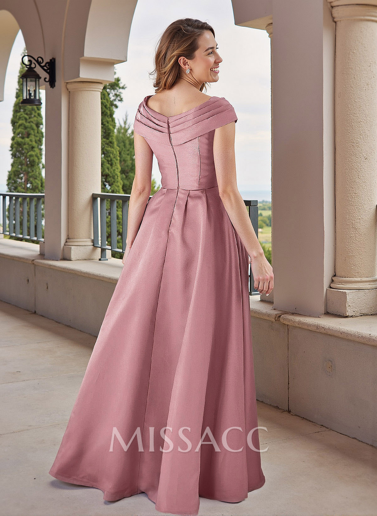 A-Line Off-The-Shoulder Floor-Length Satin Mother Of The Bride Dresses With Beading
