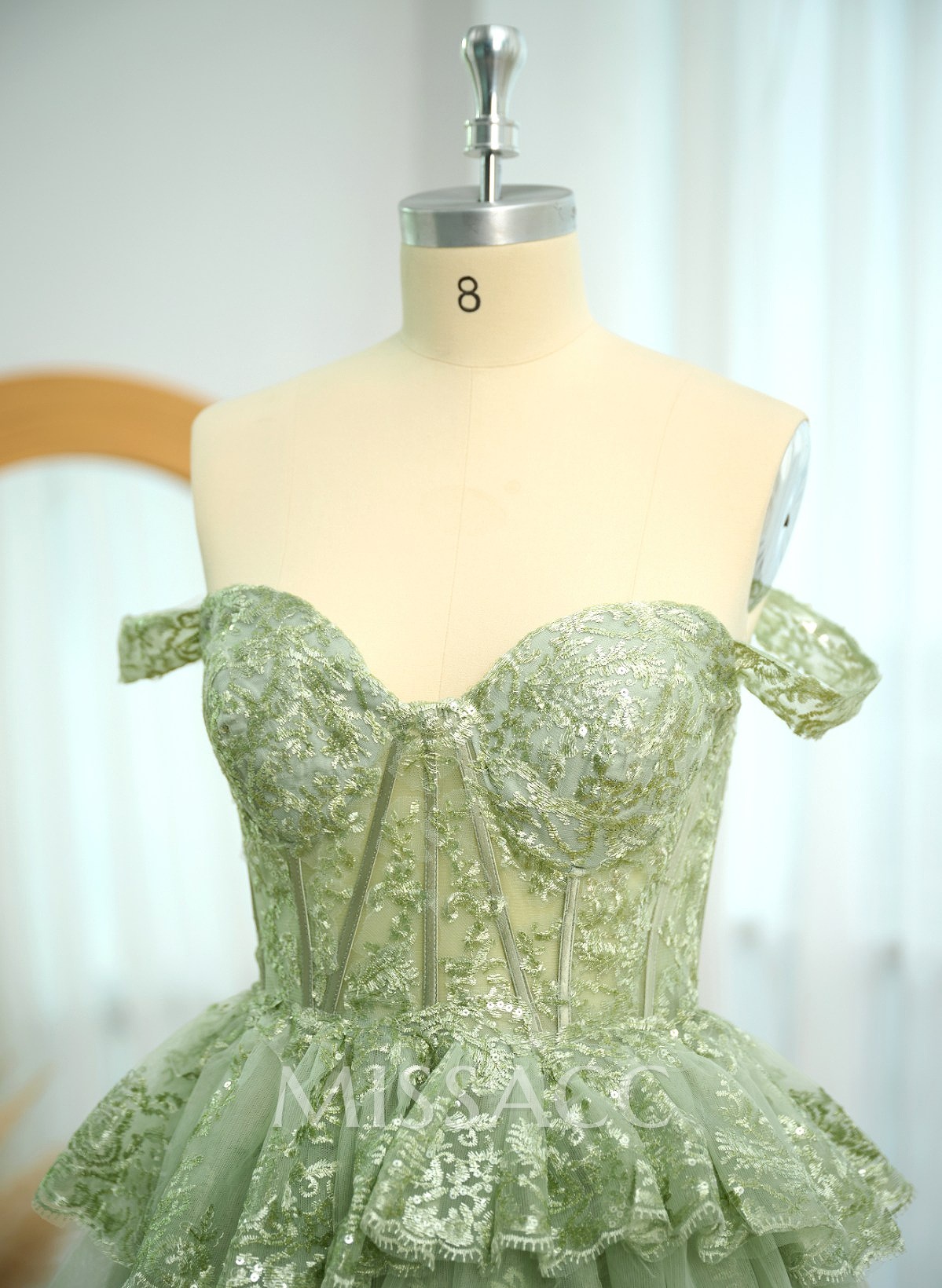 Exquisite Tiered Skirt Illusion Corset Prom Dresses With Floral Applique Exquisite Tiered Skirt Illusion Corset Prom Dresses With Floral Applique