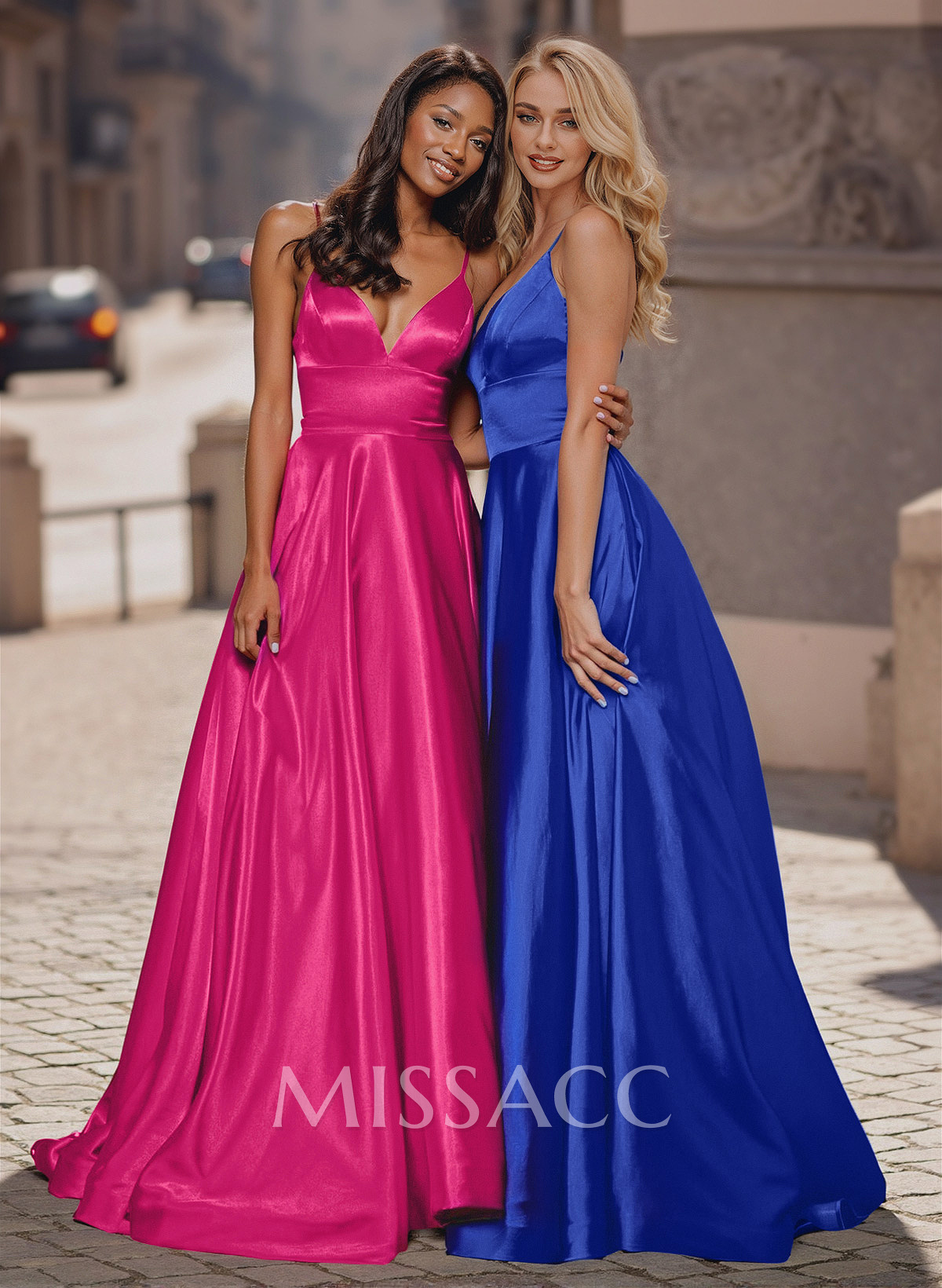 Minimalistic Deep V-Neck Prom Dresses With Two Back Styles Available