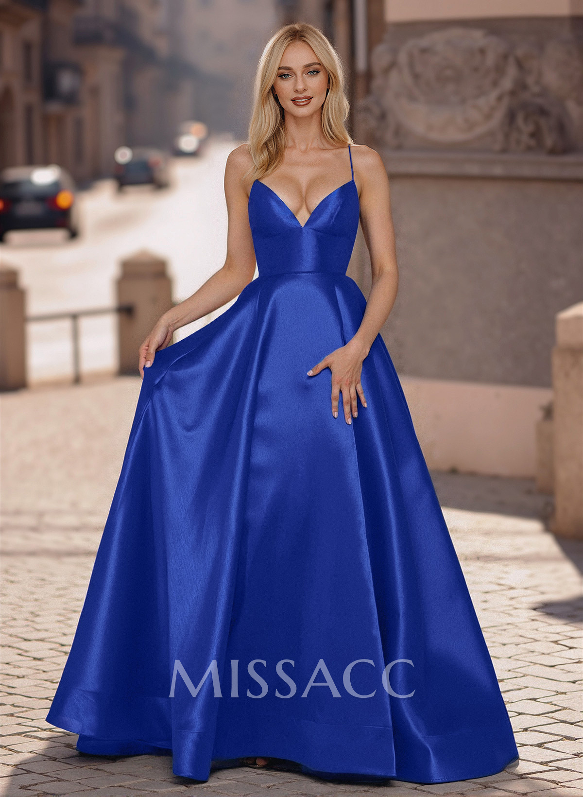 Minimalistic Deep V-Neck Prom Dresses With Two Back Styles Available
