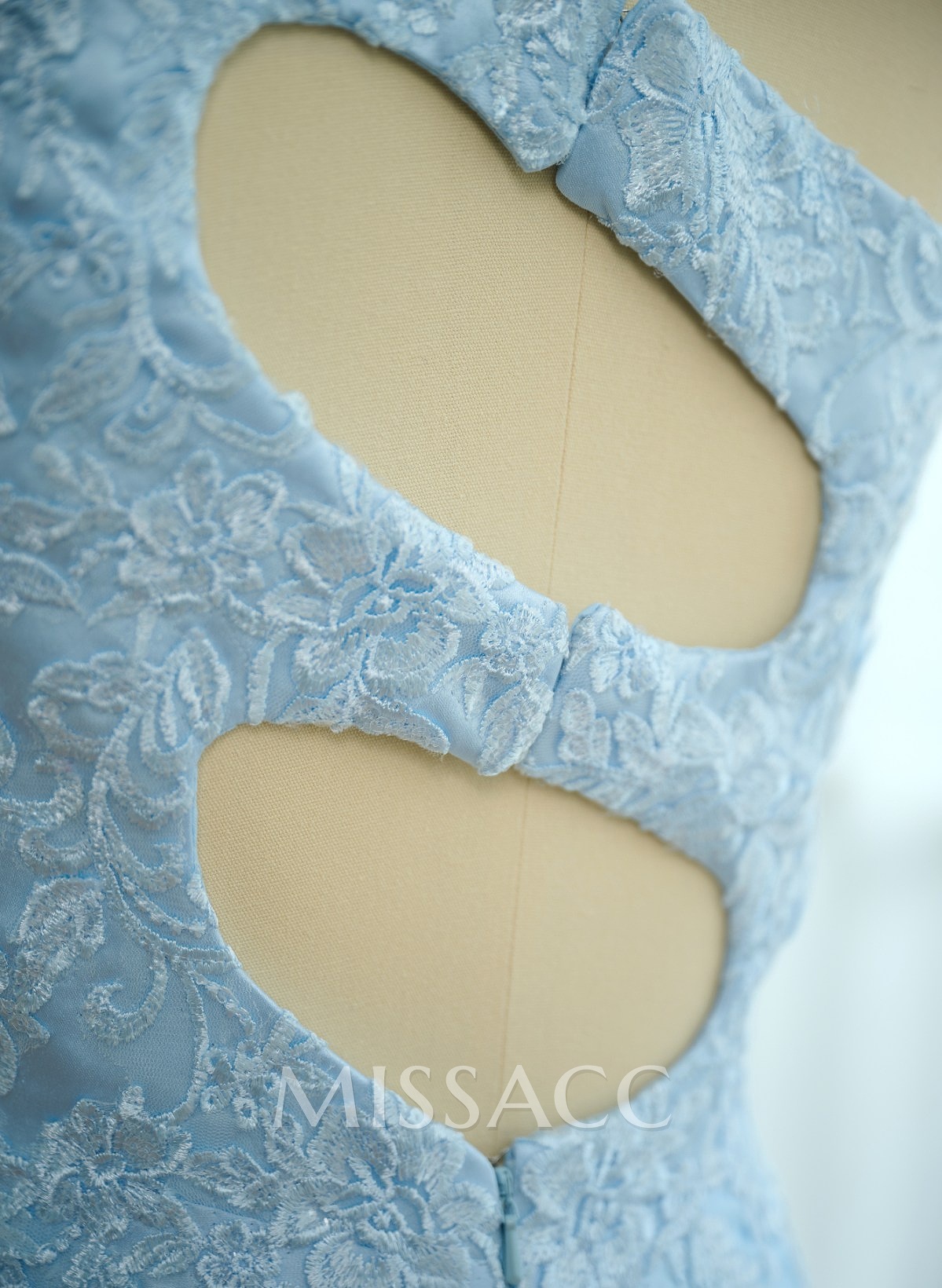 Unique One-Shoulder Cutout In Back Prom Dresses With Lace Applique Unique One-Shoulder Cutout In Back Prom Dresses With Lace Applique