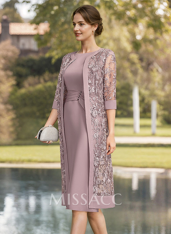 Open Front Lace Jacket With 3/4 Sleeves