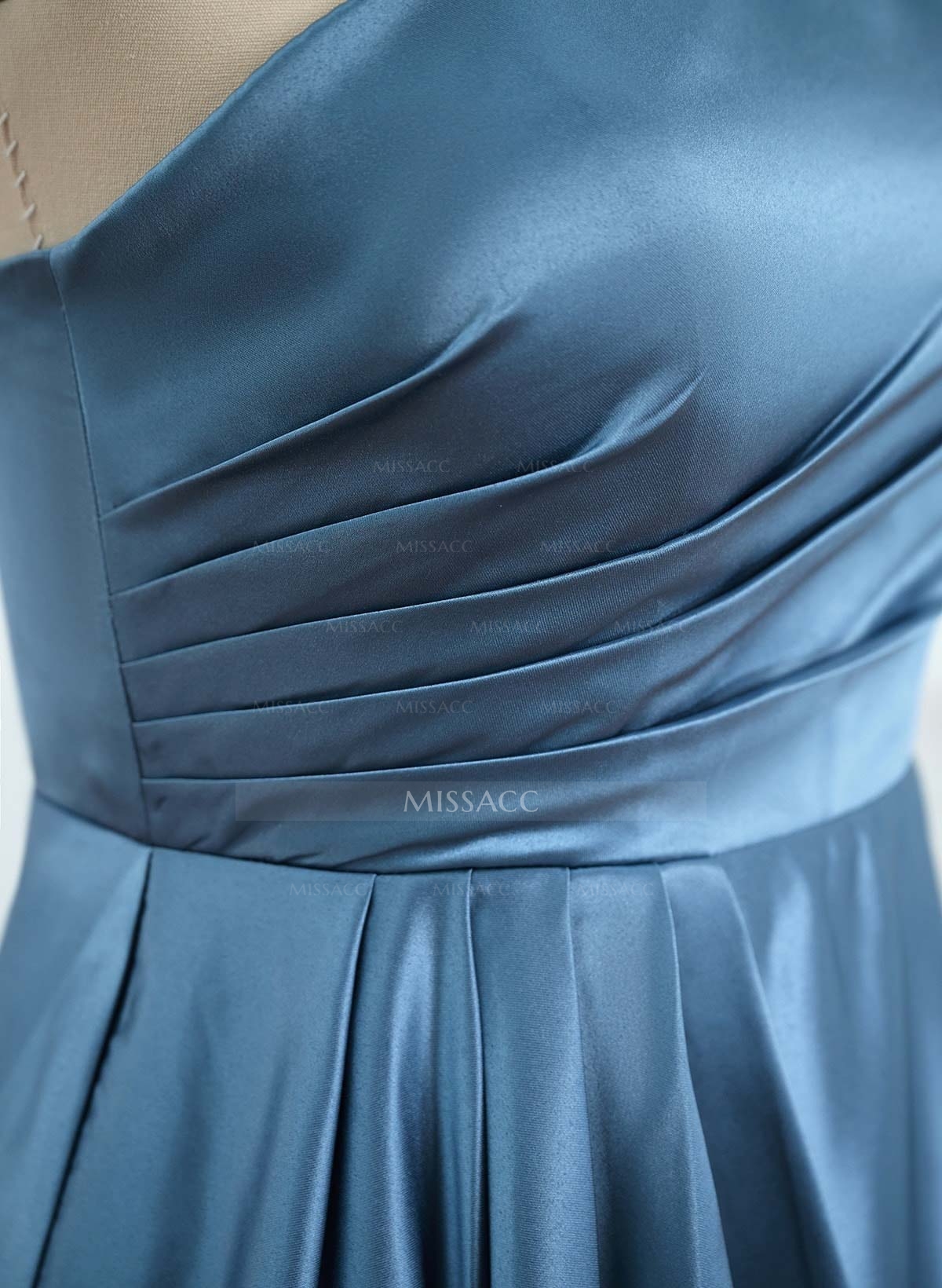 Elegant One-Shoulder Ruffle A-Line Asymmetrical Satin Bridesmaid Dresses