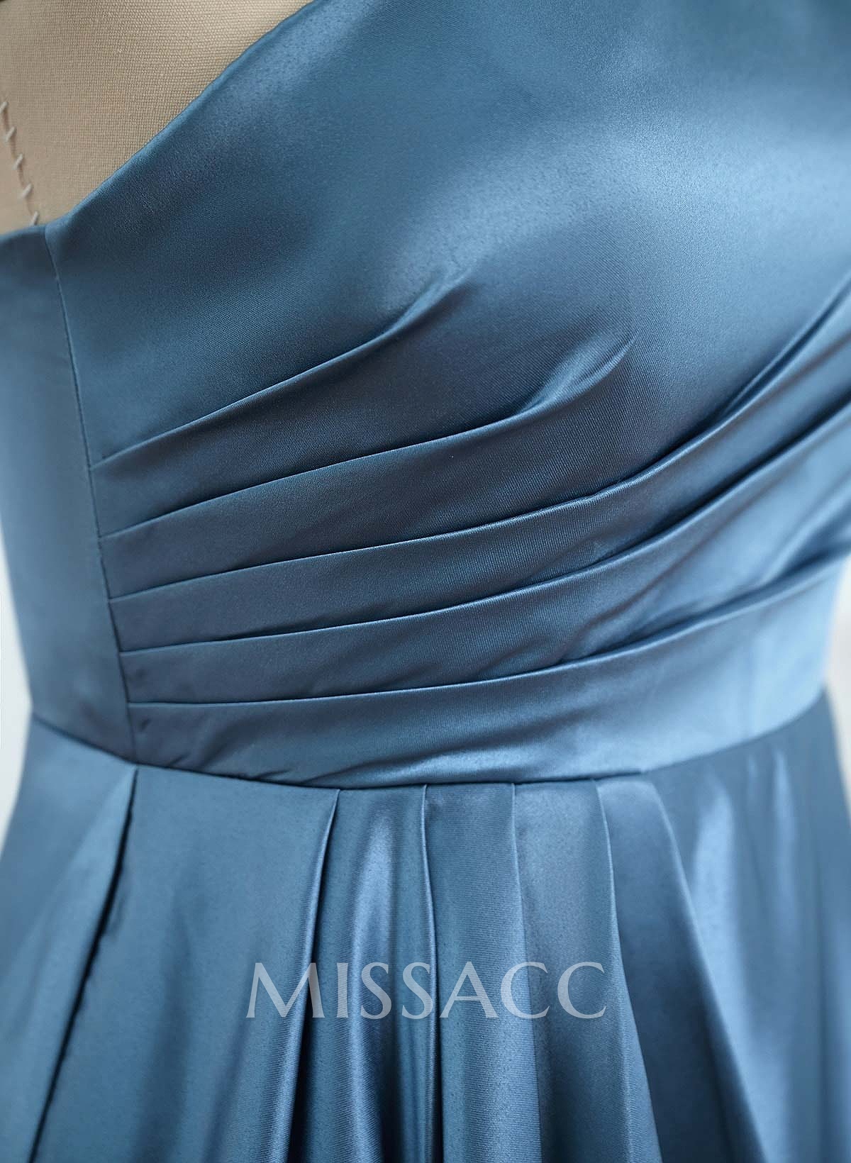 Elegant One-Shoulder Ruffle A-Line Asymmetrical Satin Bridesmaid Dresses Elegant One-Shoulder Ruffle A-Line Asymmetrical Satin Bridesmaid Dresses