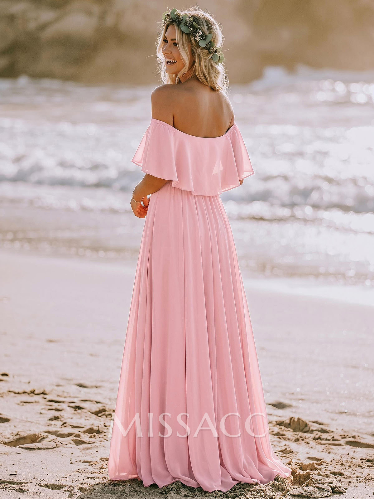 A-Line Off-The-Shoulder Sleeveless Floor-Length Chiffon Bridesmaid Dresses A-Line Off-The-Shoulder Sleeveless Floor-Length Chiffon Bridesmaid Dresses