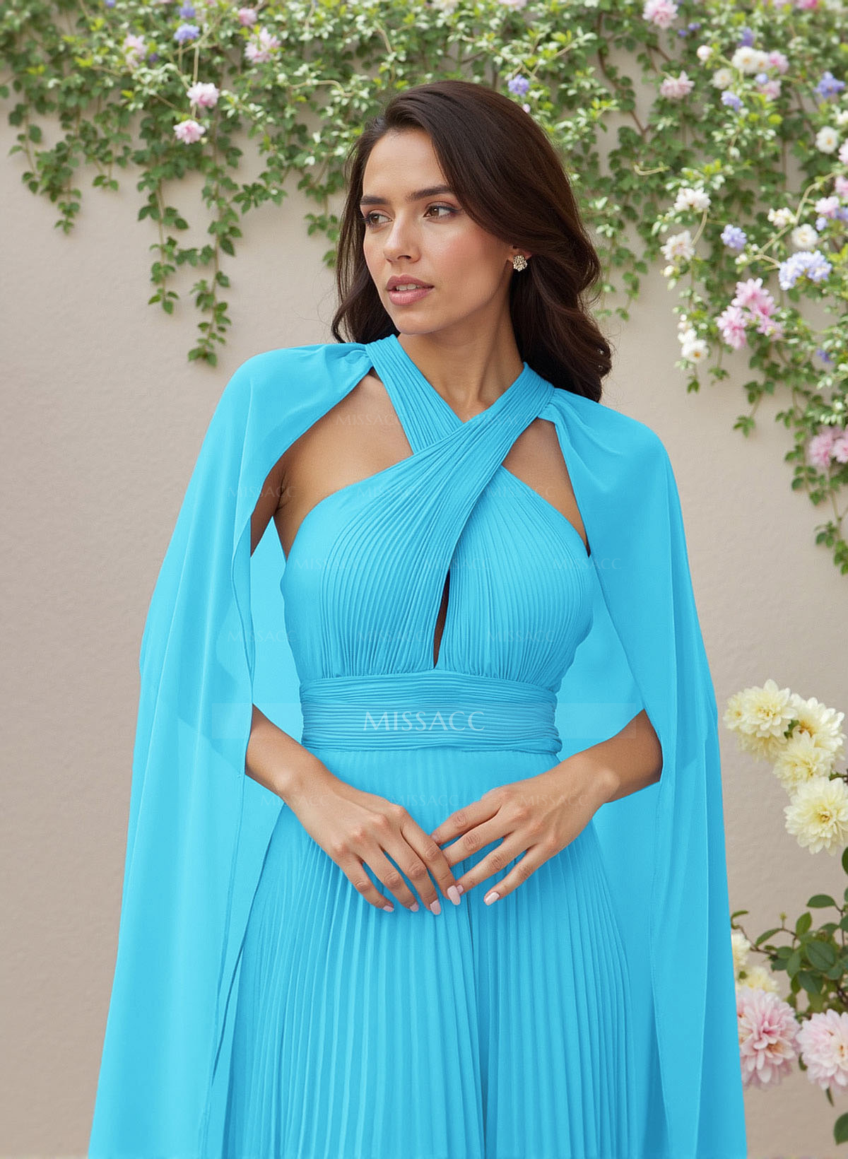 Minimalistic A-Line Halter Sleeveless Chiffon Bridesmaid Dresses With Bare Back