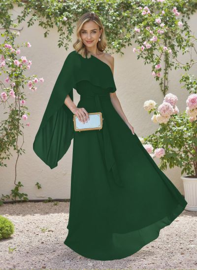 Classic A-Line One-Shoulder Chiffon Bridesmaid Dresses