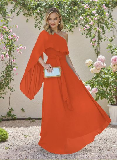 Classic A-Line One-Shoulder Chiffon Bridesmaid Dresses