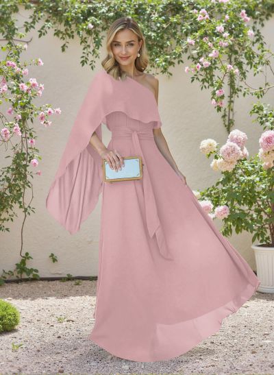 Classic A-Line One-Shoulder Chiffon Bridesmaid Dresses