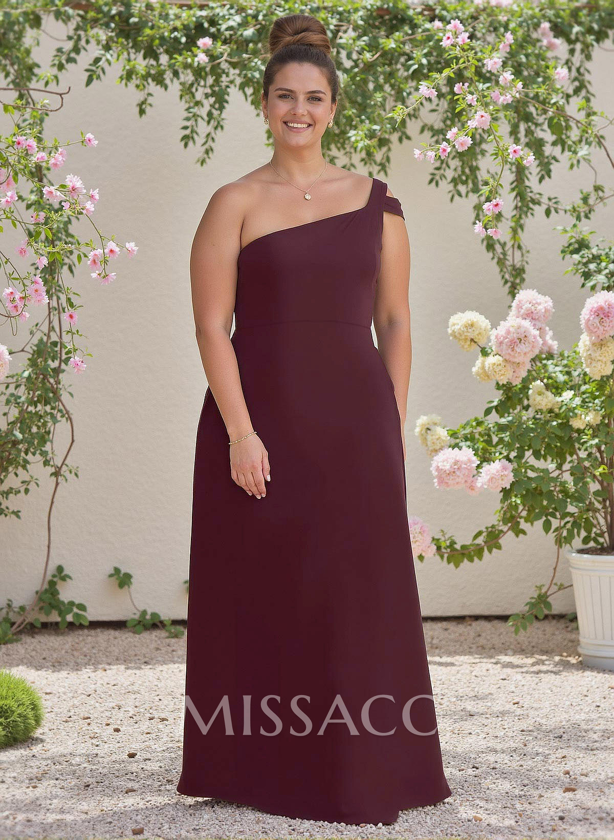 Classic A-Line One-Shoulder Chiffon Bridesmaid Dresses With High Split Classic A-Line One-Shoulder Chiffon Bridesmaid Dresses With High Split