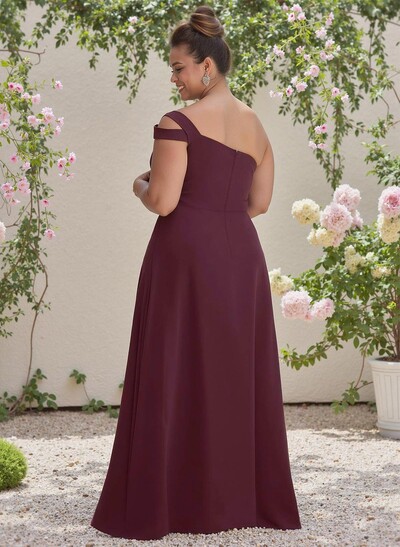Classic A-Line One-Shoulder Chiffon Bridesmaid Dresses With High Split