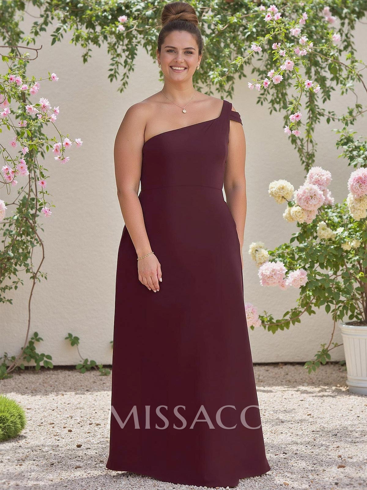 Classic A-Line One-Shoulder Chiffon Bridesmaid Dresses With High Split Classic A-Line One-Shoulder Chiffon Bridesmaid Dresses With High Split