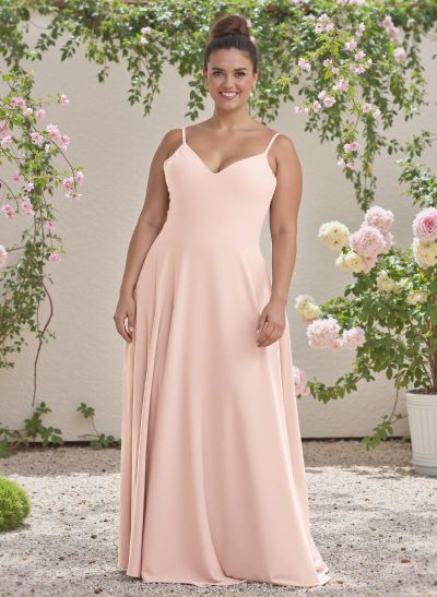 Minimalistic A-Line V-Neck Sleeveless Elastic Satin Bridesmaid Dresses