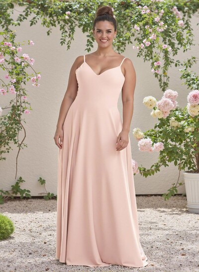 Minimalistic A-Line V-Neck Sleeveless Elastic Satin Bridesmaid Dresses