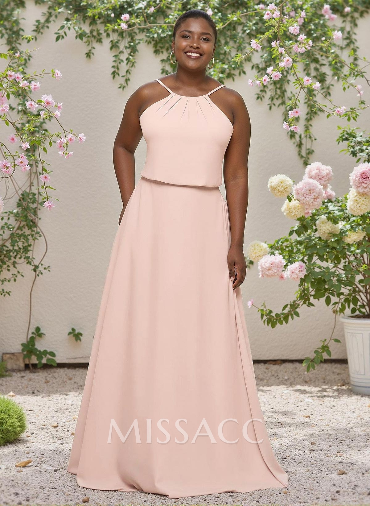 Minimalistic A-Line Spaghetti Straps V-Neck Elastic Satin Bridesmaid Dresses
