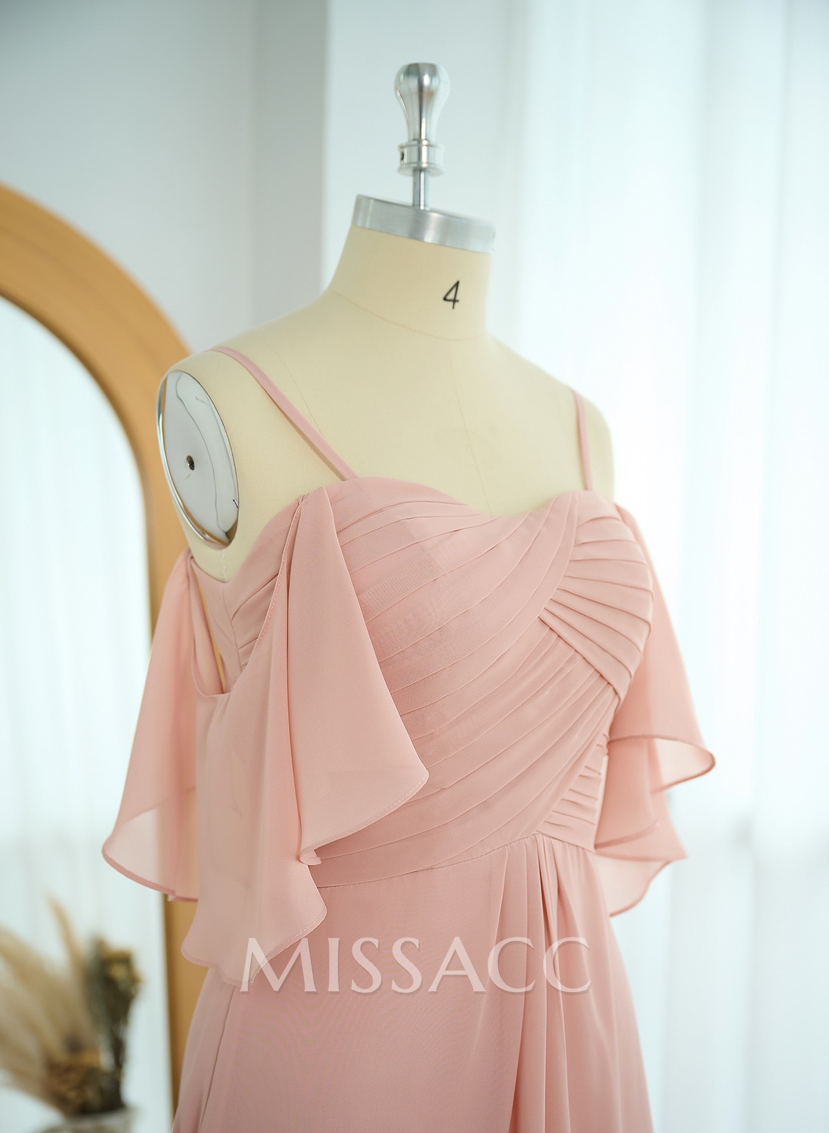 Modest A-Line Spaghetti Straps Ruched Waist Chiffon Bridesmaid Dresses Modest A-Line Spaghetti Straps Ruched Waist Chiffon Bridesmaid Dresses