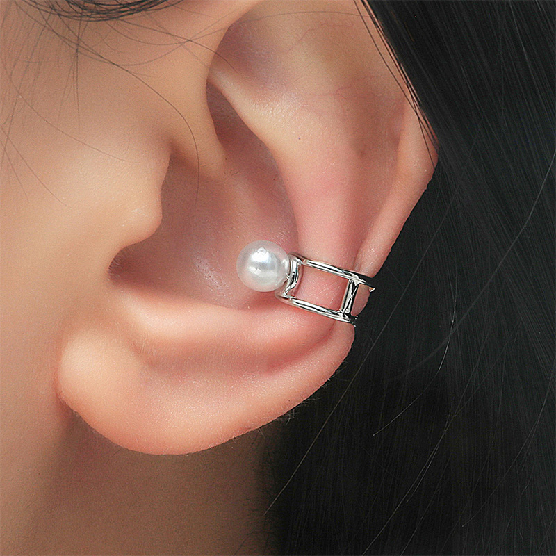 Simple Pearl Hole-Less Ear Clip Studs