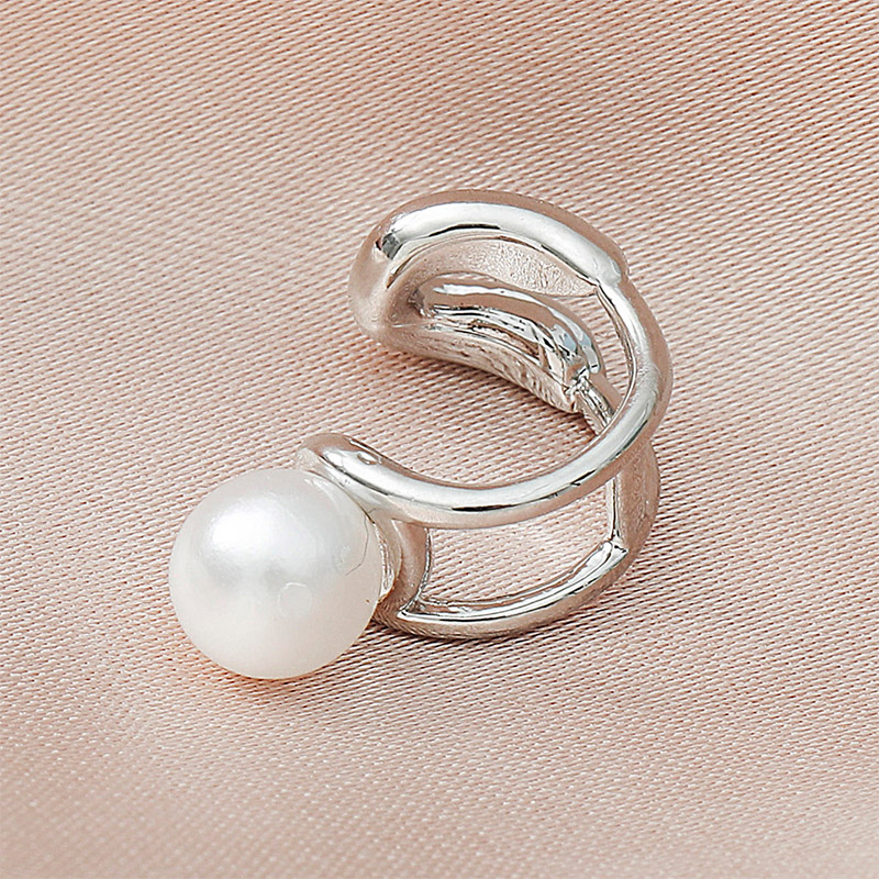 Simple Pearl Hole-Less Ear Clip Studs