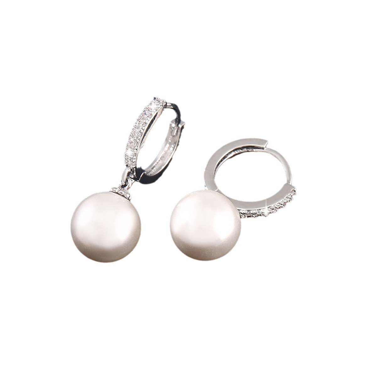 Simple Pearl Vintage Hoop Earrings