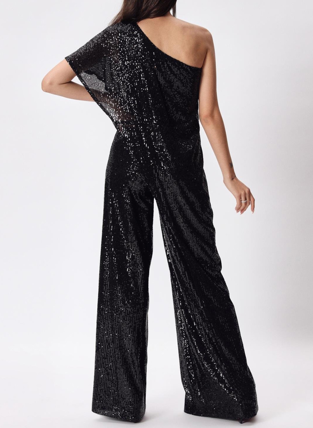 Sparkly One-Shoulder Sequined Mother Of The Bride Jumpsuit/Pantsuit