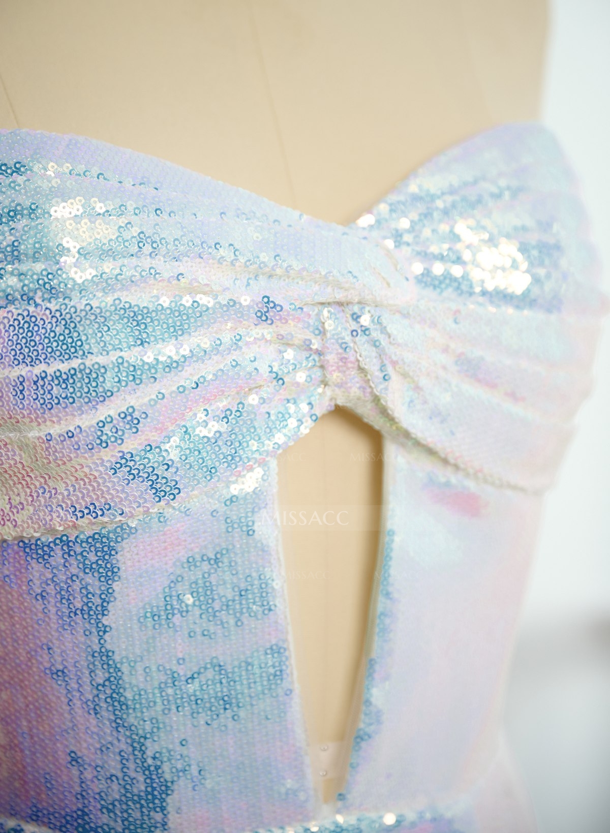 Sparkle & Shine Bow(s) Sweetheart Mermaid Sweep Train Sequined Prom Dresses