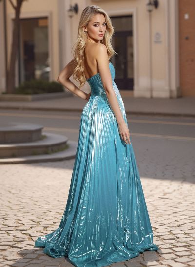 Sparkle Sweetheart Outcut Sleeveless Prom Dresses With High Split