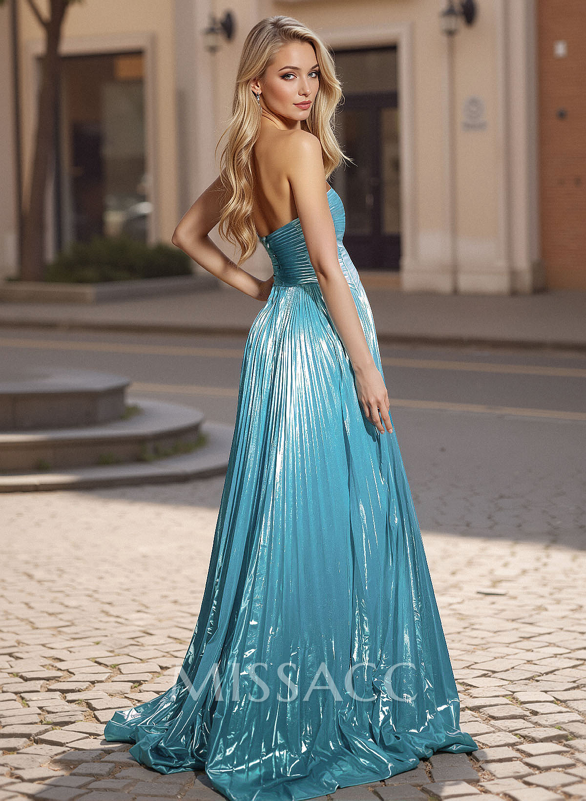 Sparkle Sweetheart Outcut Sleeveless Prom Dresses With High Split Sparkle Sweetheart Outcut Sleeveless Prom Dresses With High Split