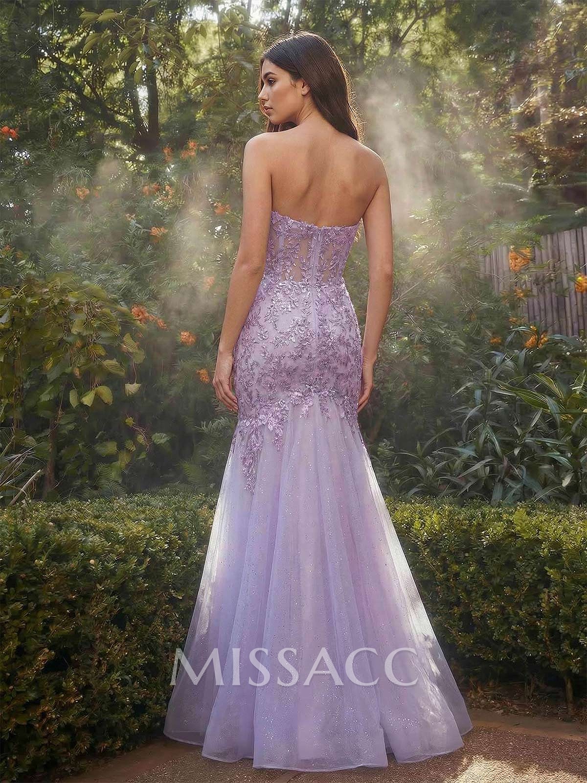 Exquisite Trumpet Sweetheart Sleeveless Lace/Tulle Prom Dresses With Appliques Lace