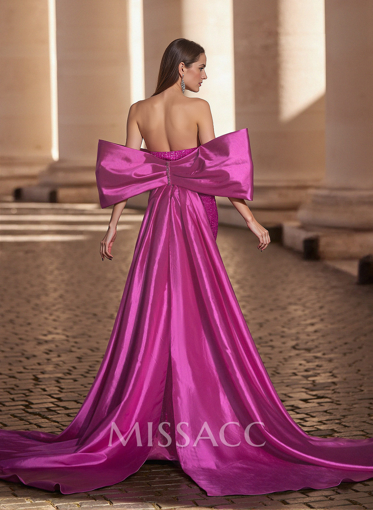Luxury Sweetheart Off-The-Shoulder Sweep Train Satin/Lace Prom Dresses Luxury Sweetheart Off-The-Shoulder Sweep Train Satin/Lace Prom Dresses