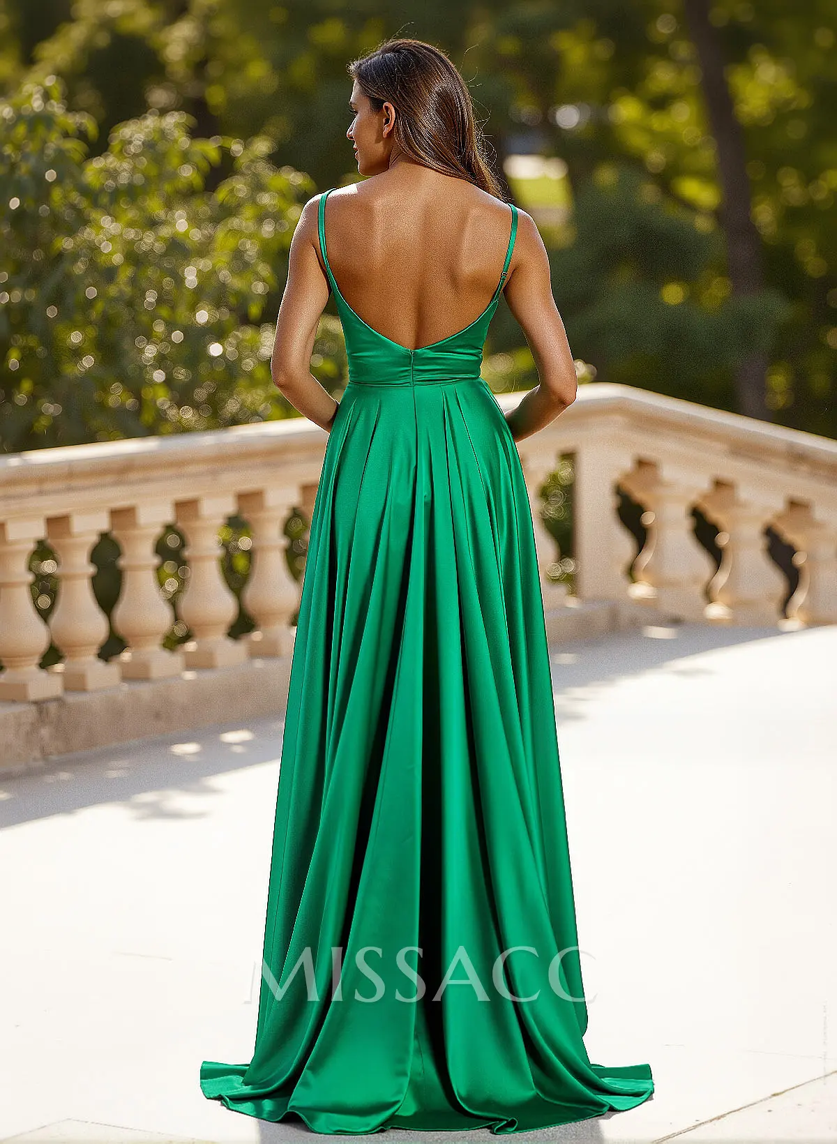 a-line sleeveless floor-length metallic prom dress with pleated split Zapakasa Women Sparkly Gold Metallic Long Formal Dress V-Neck A-Line Pleated  Evening Dress with Slit