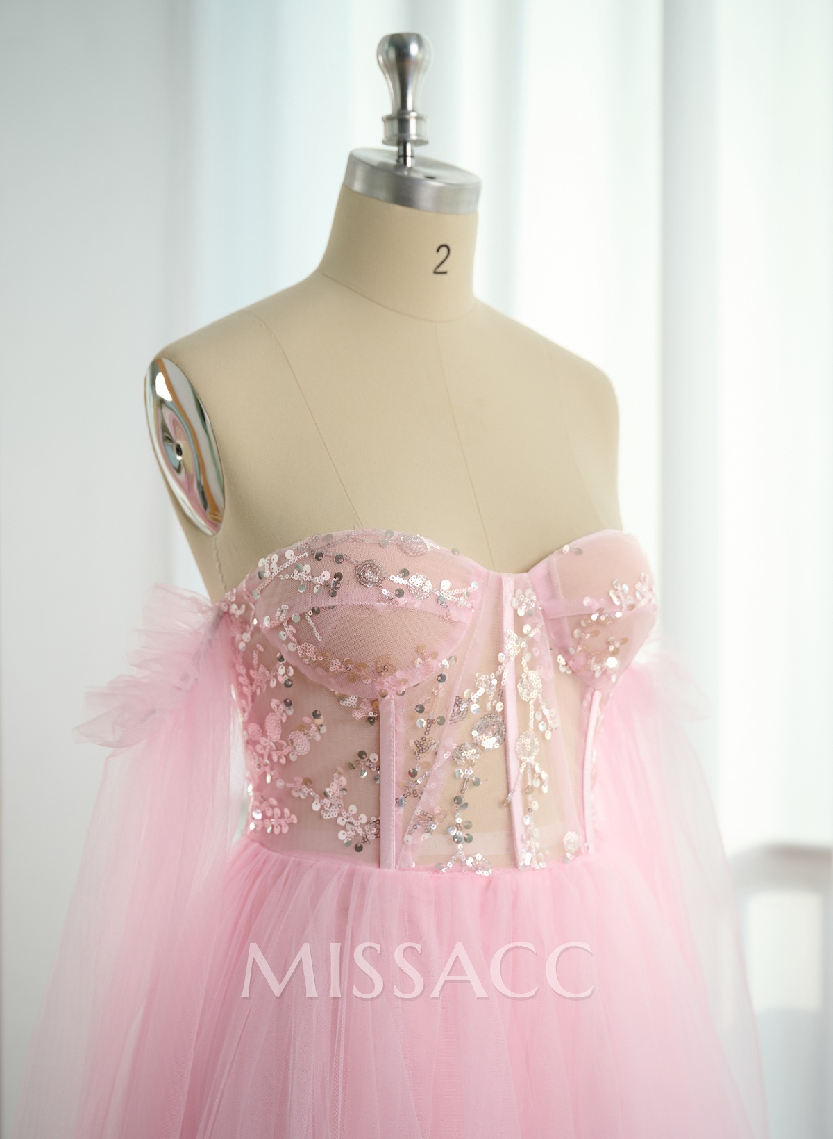 Elegant Off-The-Shoulder Long Lantern Sleeves Lace Illusion Corset A-Line Tulle Prom Dresses Elegant Off-The-Shoulder Long Lantern Sleeves Lace Illusion Corset A-Line Tulle Prom Dresses