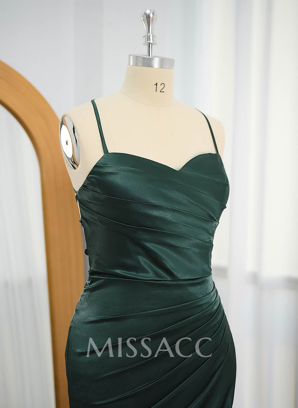Classic Square Neckline High Split Court Train Silk Like Satin Prom Dresses Classic Square Neckline High Split Court Train Silk Like Satin Prom Dresses