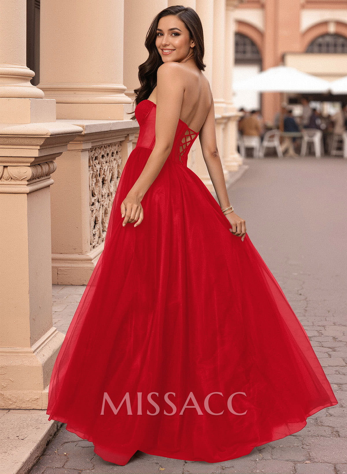 Dreamy Illusion Corset A-Line Floor-Length Tulle Prom Dresses Dreamy Illusion Corset A-Line Floor-Length Tulle Prom Dresses