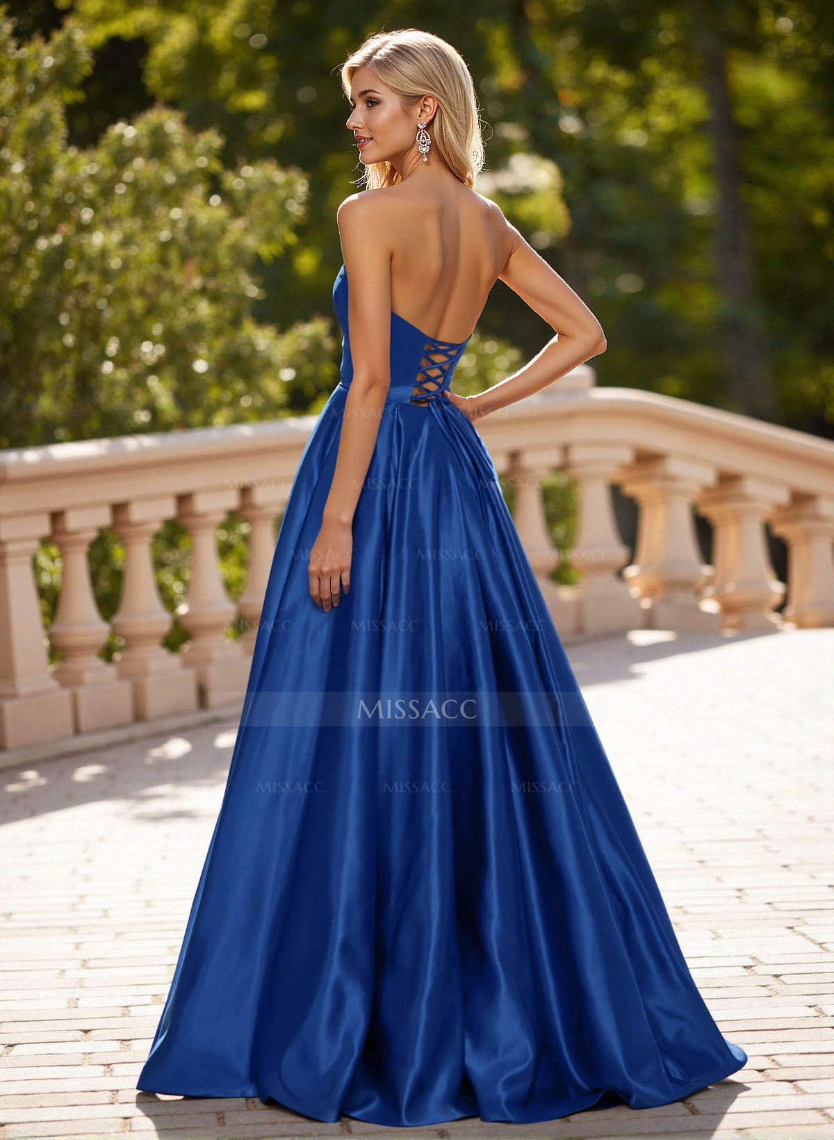 Elegant Sweetheart A-Line Floor-Length Satin Prom Dresses With Bow(s)