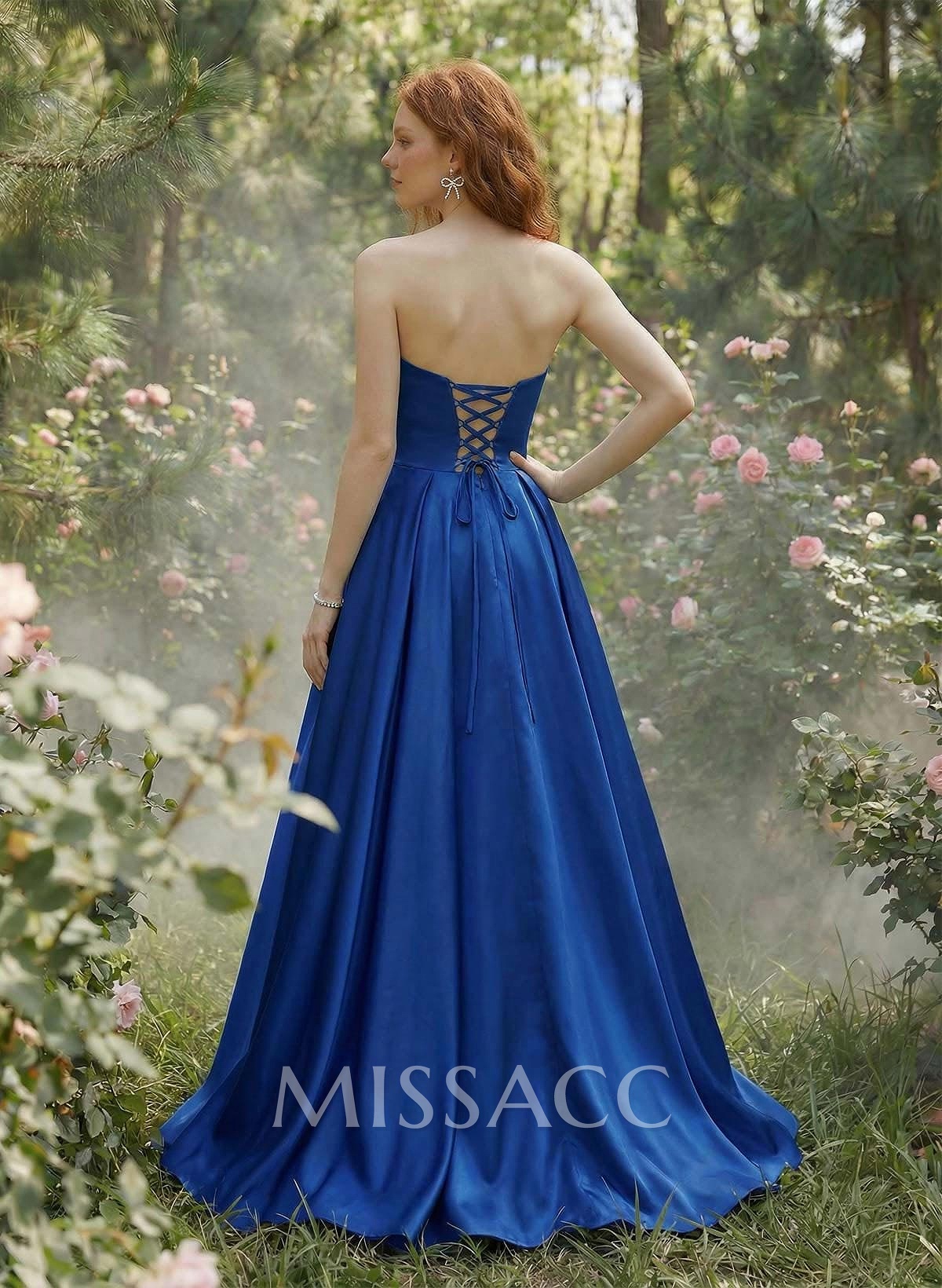 Elegant Sweetheart A-Line Floor-Length Satin Prom Dresses With Bow(s) Elegant Sweetheart A-Line Floor-Length Satin Prom Dresses With Bow(s)