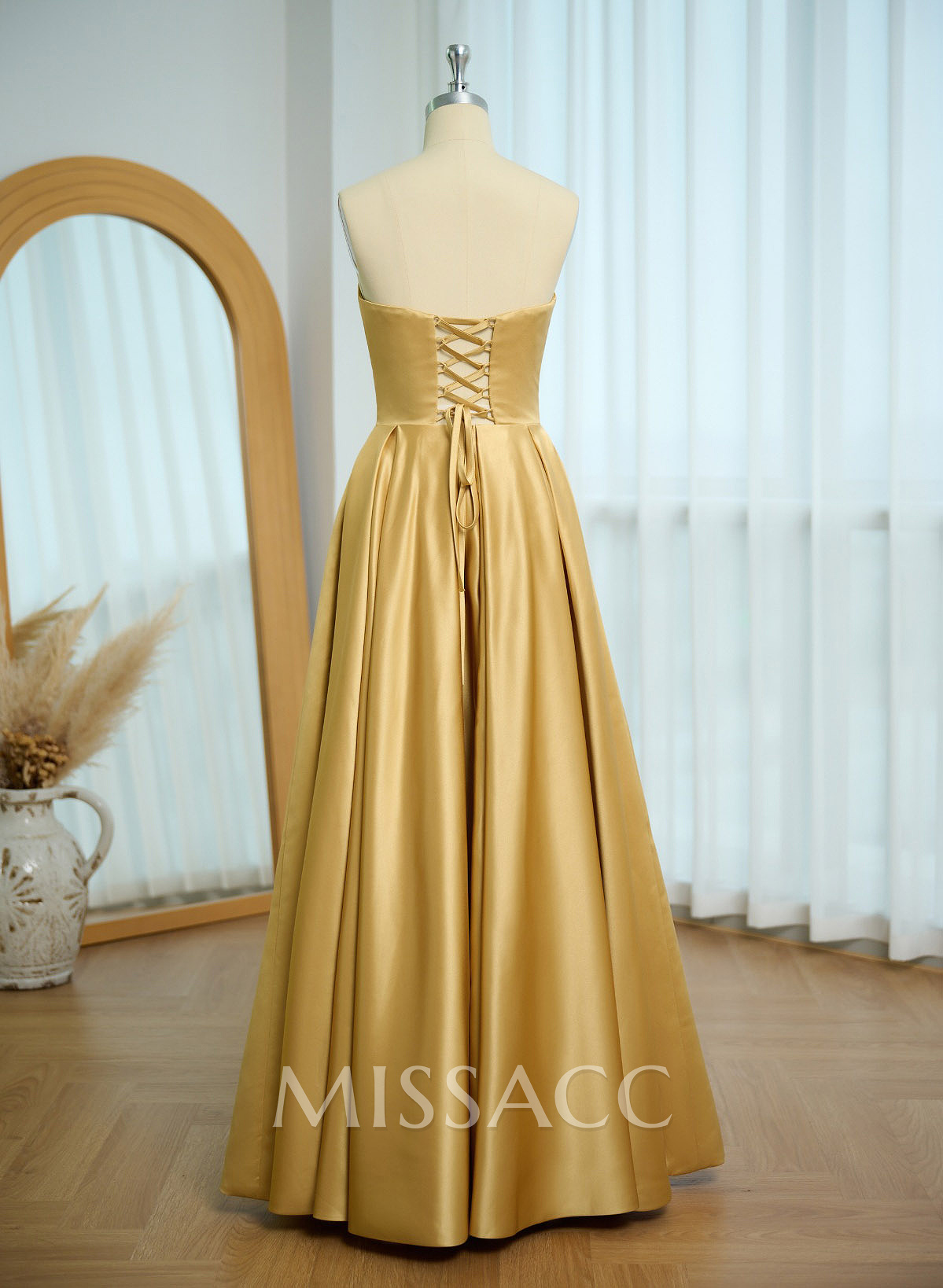 Elegant Sweetheart A-Line Floor-Length Satin Prom Dresses With Bow(s) Elegant Sweetheart A-Line Floor-Length Satin Prom Dresses With Bow(s)