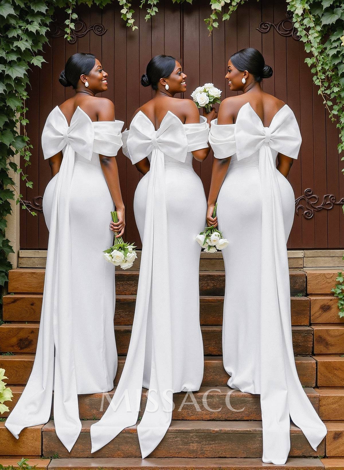 Sheath/Column Off-The-Shoulder Sleeveless Floor-Length Elastic Satin Bridesmaid Dresses Sheath/Column Off-The-Shoulder Sleeveless Floor-Length Elastic Satin Bridesmaid Dresses