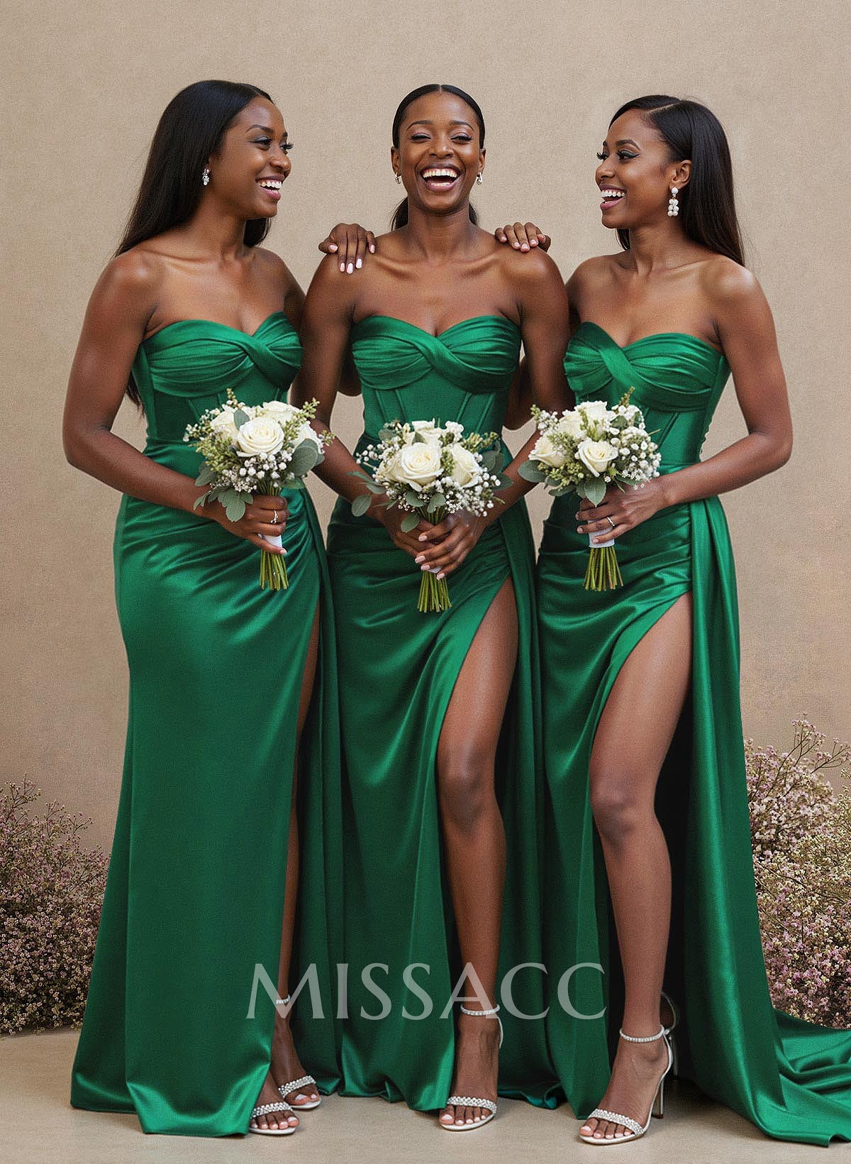 Sheath/Column Strapless Sleeveless Sweep Train Stretch Satin Knit Prom Dresses