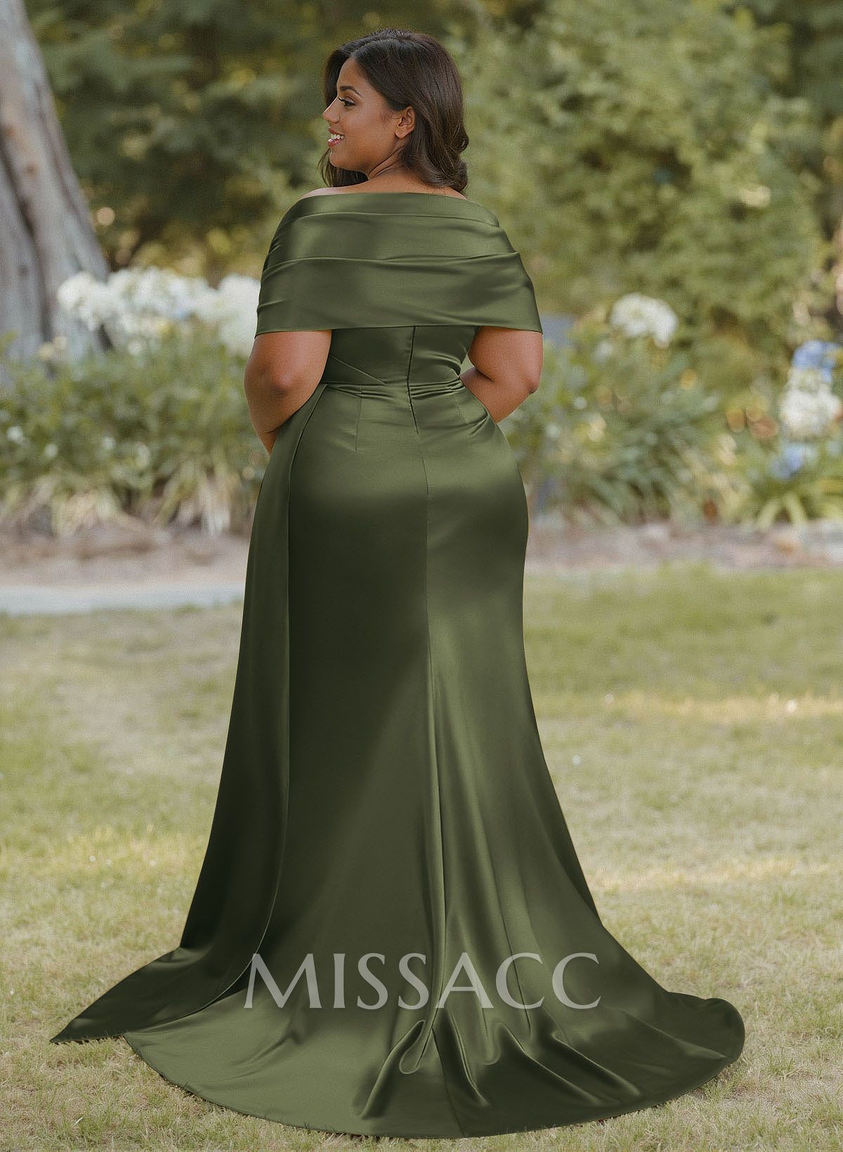 Trumpet Mermaid Sweetheart Cape Sleeves Sweep Train Silk Like Satin Bridesmaid Dresses With Sweeping Side Drape Trumpet Mermaid Sweetheart Cape Sleeves Sweep Train Silk Like Satin Bridesmaid Dresses With Sweeping Side Drape