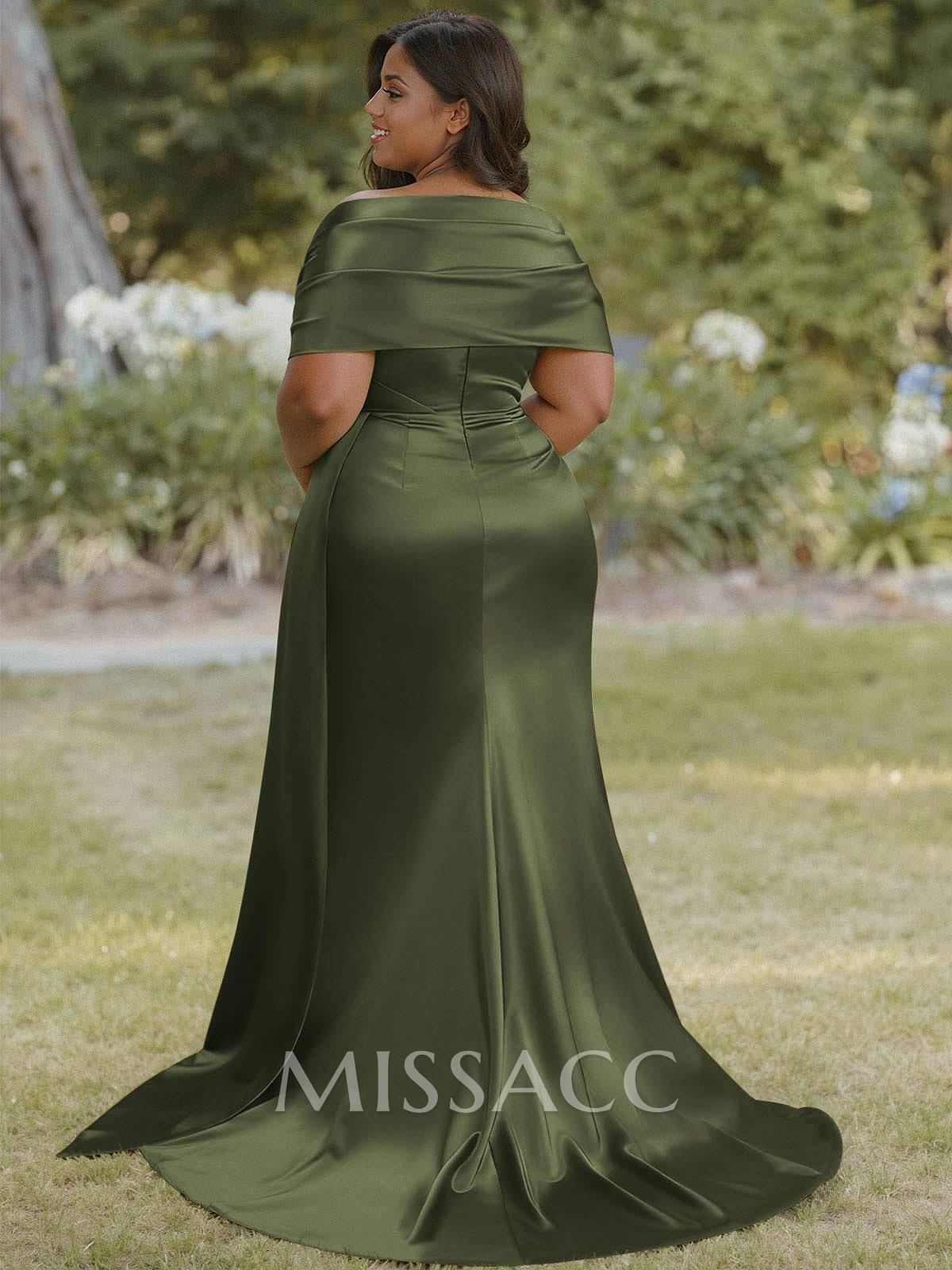 Trumpet Mermaid Sweetheart Cape Sleeves Sweep Train Silk Like Satin Bridesmaid Dresses With Sweeping Side Drape Trumpet Mermaid Sweetheart Cape Sleeves Sweep Train Silk Like Satin Bridesmaid Dresses With Sweeping Side Drape