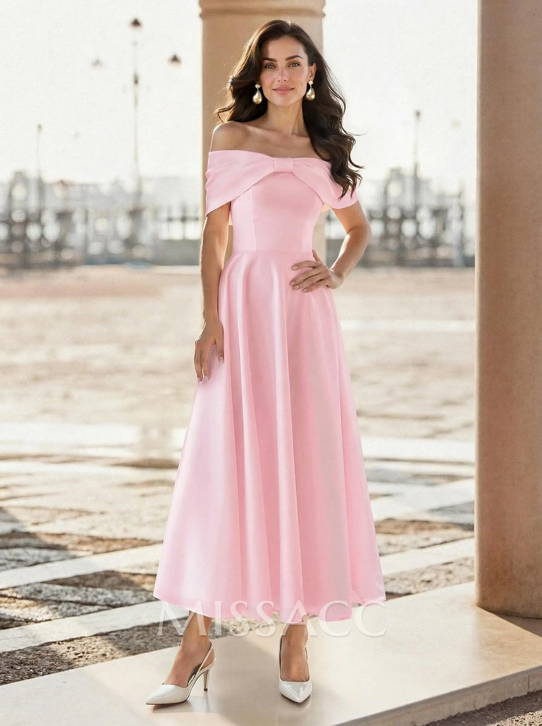 formal sleeveless women's light pink off the shoulder dress qd1119011 womens romantic elegant sleeveless shoulder light