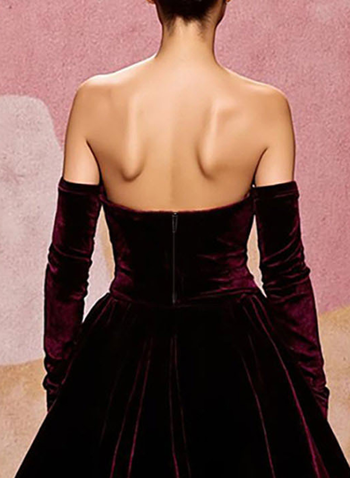 Elegant Sweetheart Detachable Sleeves Mermaid Sweep Train Velvet Evening Dresses With Overskirt Dress