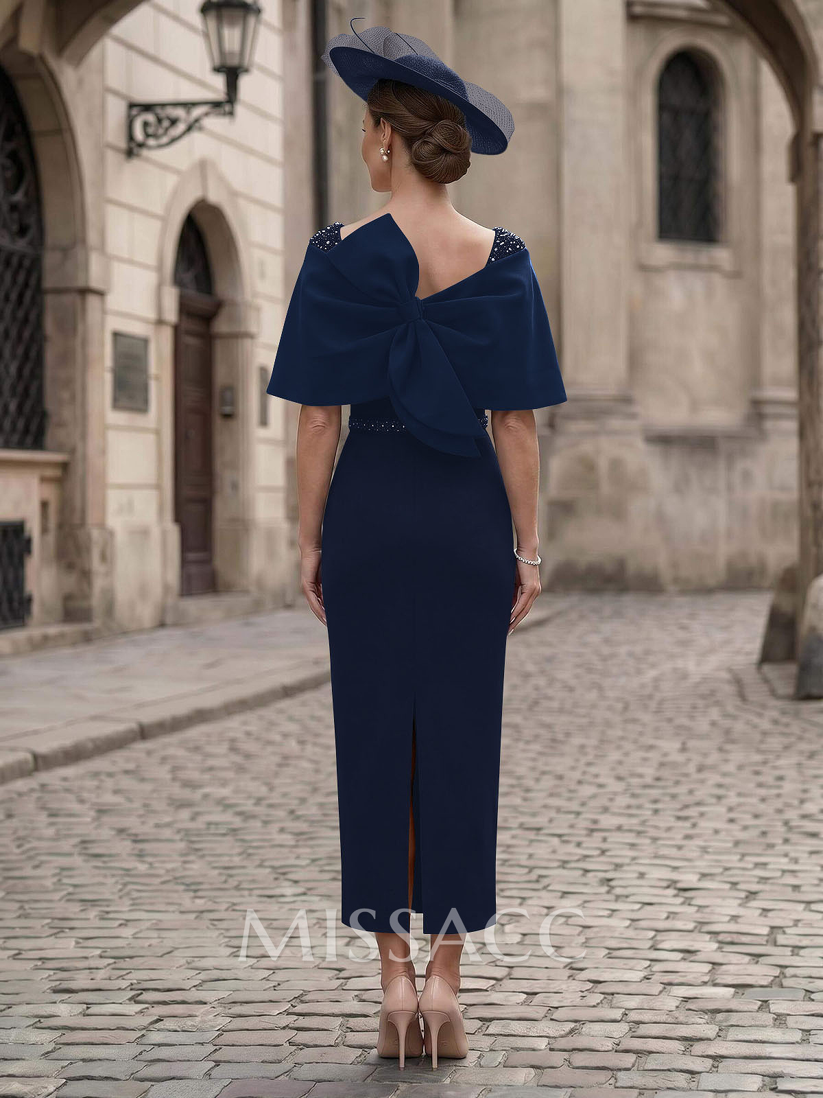 Sheath/Column Off-The-Shoulder Sleeveless Ankle-Length Satin/Elastic Satin Evening Dresses With Back Slit Sheath/Column Off-The-Shoulder Sleeveless Ankle-Length Satin/Elastic Satin Evening Dresses With Back Slit