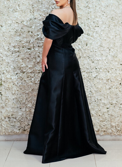 Elegant Sweetheart Off-The-Shoulder Sleeveless A-Line Floor-Length Satin Evening Dresses